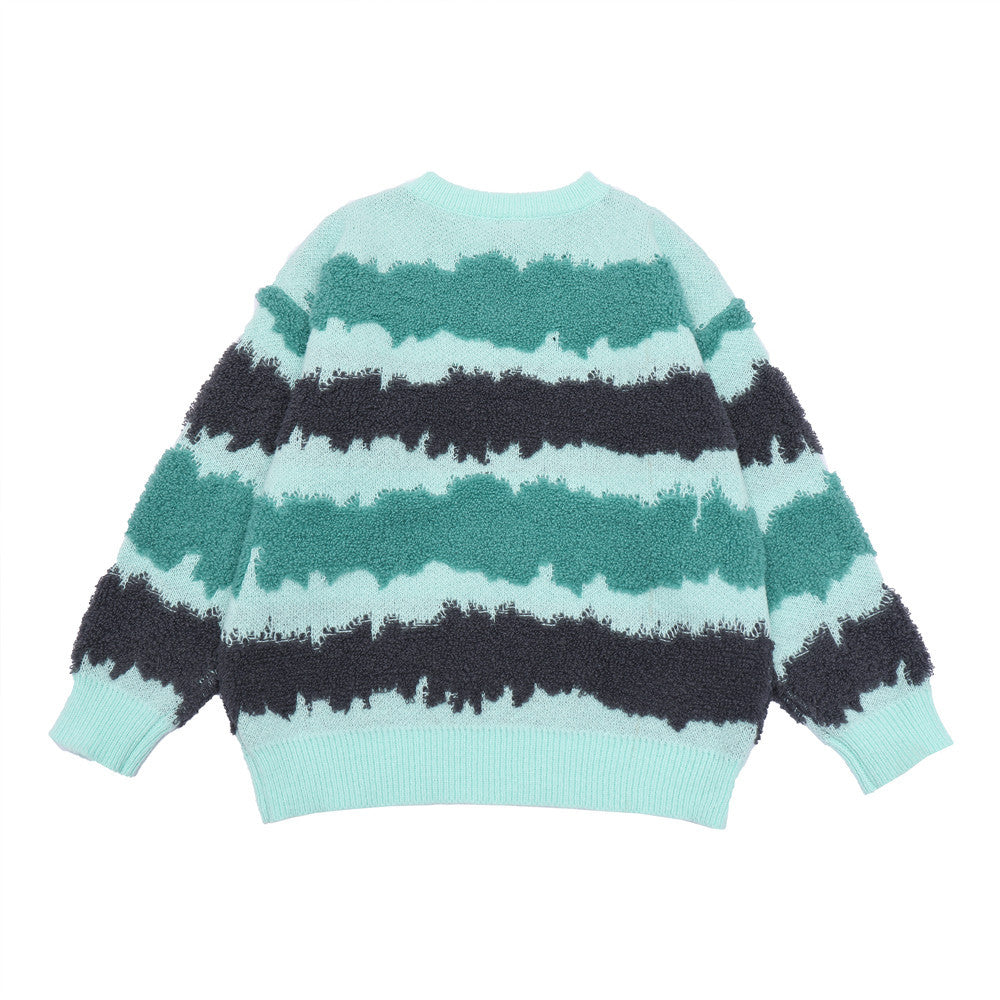 Striped Color-block Jacquard Sweater