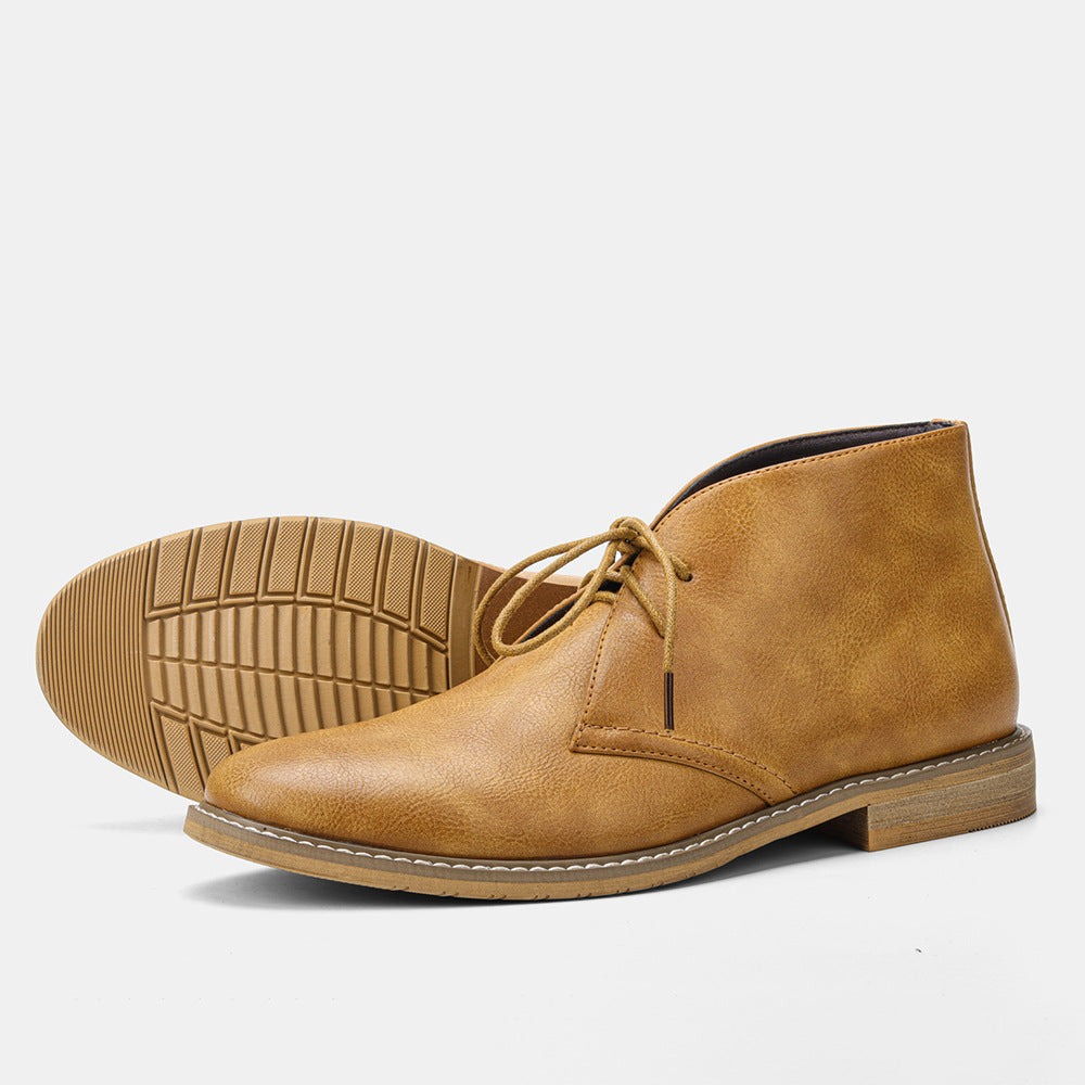 Large Size Men's Retro Color Rubbing Work Boots