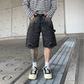Men's Gradient Full Diamond Denim Shorts