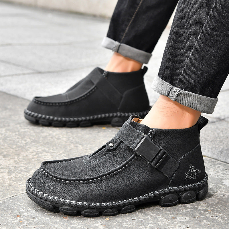 Handmade Stitching Casual Flat Bottom Slip On Lazy Shoes