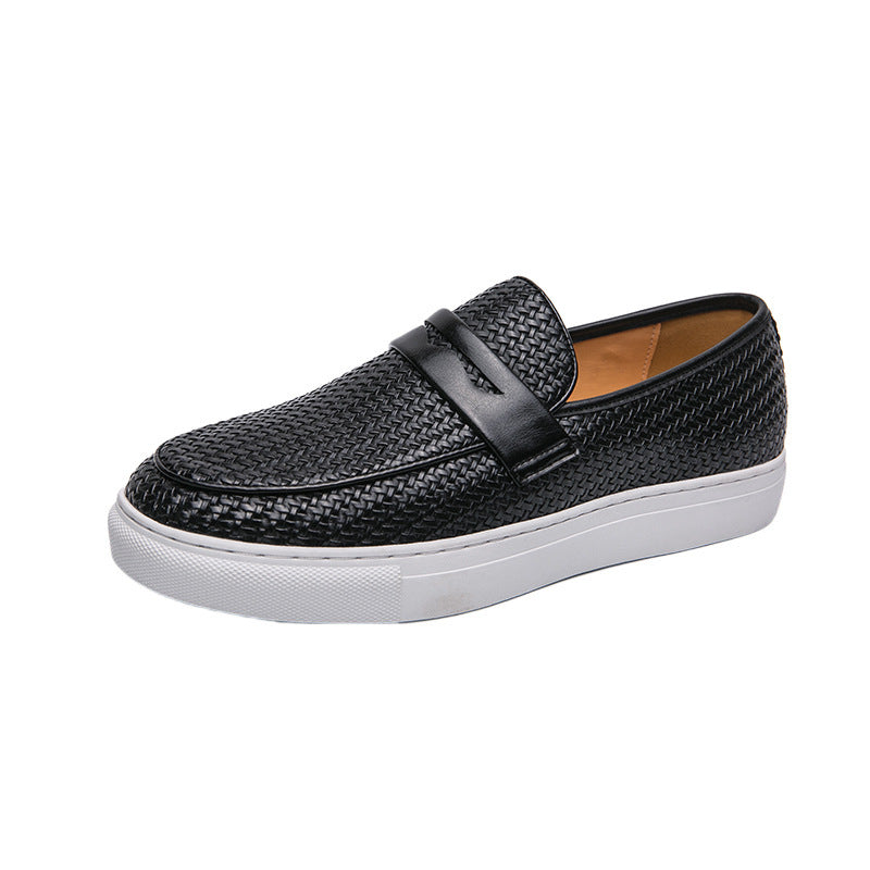 Four Seasons Leather Cover Korean Men's Fashionable Flat Shoes