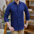 Men's Cotton Linen Casual Solid Color Long Sleeve Shirt