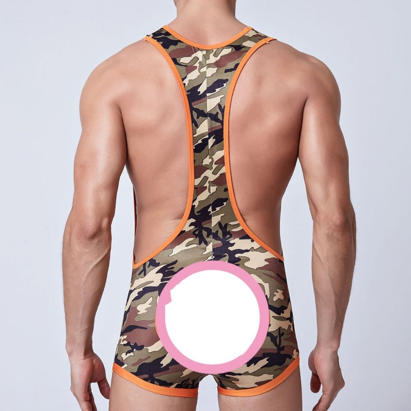 Men's Sexy Camouflage One-piece Sexy Underwear