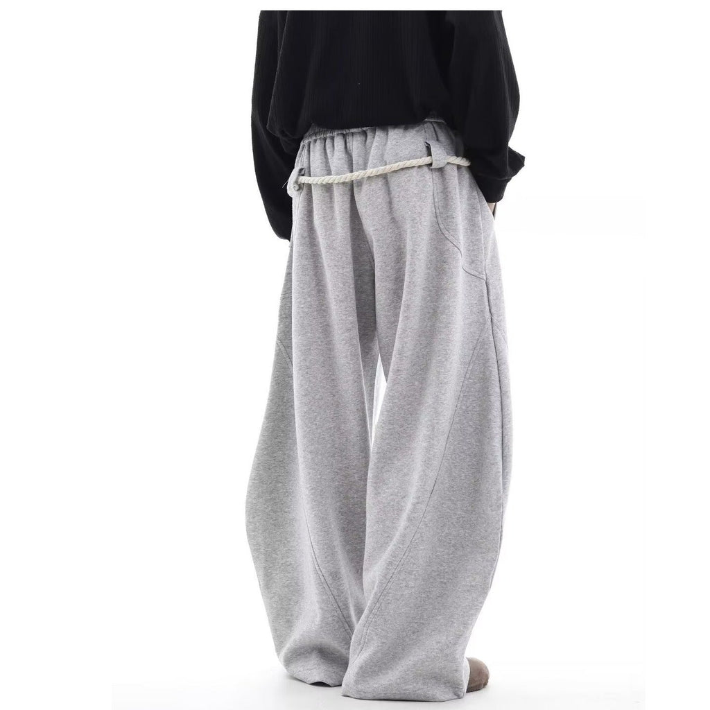 Retro Gray Sports Wide-leg Pants Loose Casual Pants