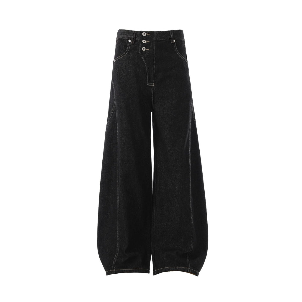 Irregular Design Men's Loose Curved Jeans