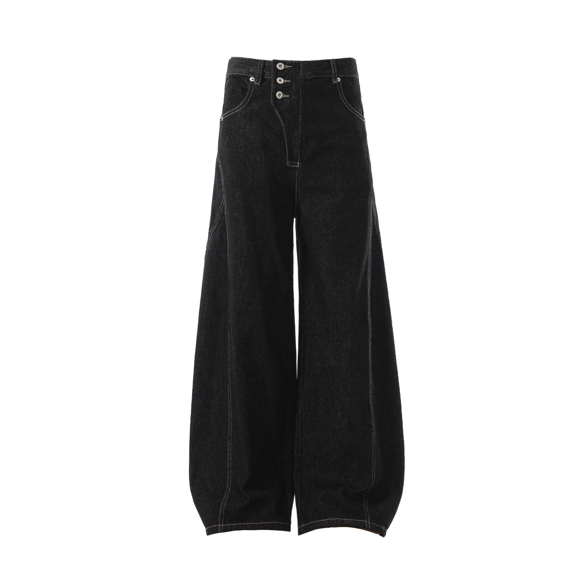Irregular Design Men's Loose Curved Jeans