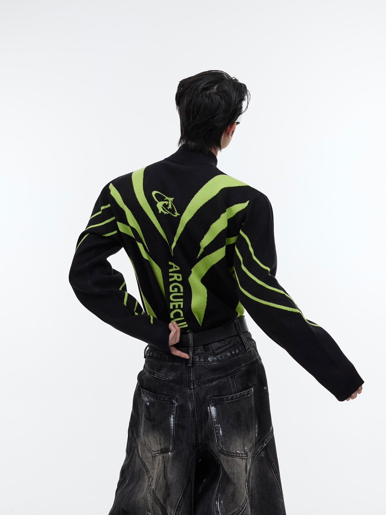 Men's Niche High Neckline Slim Knit Sweater