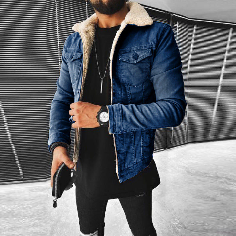 Leisure Punk Motorcycle Plus Cotton Lamb jacket
