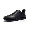 Simple Black Cowhide Casual Men's Genuine Leather Shoes