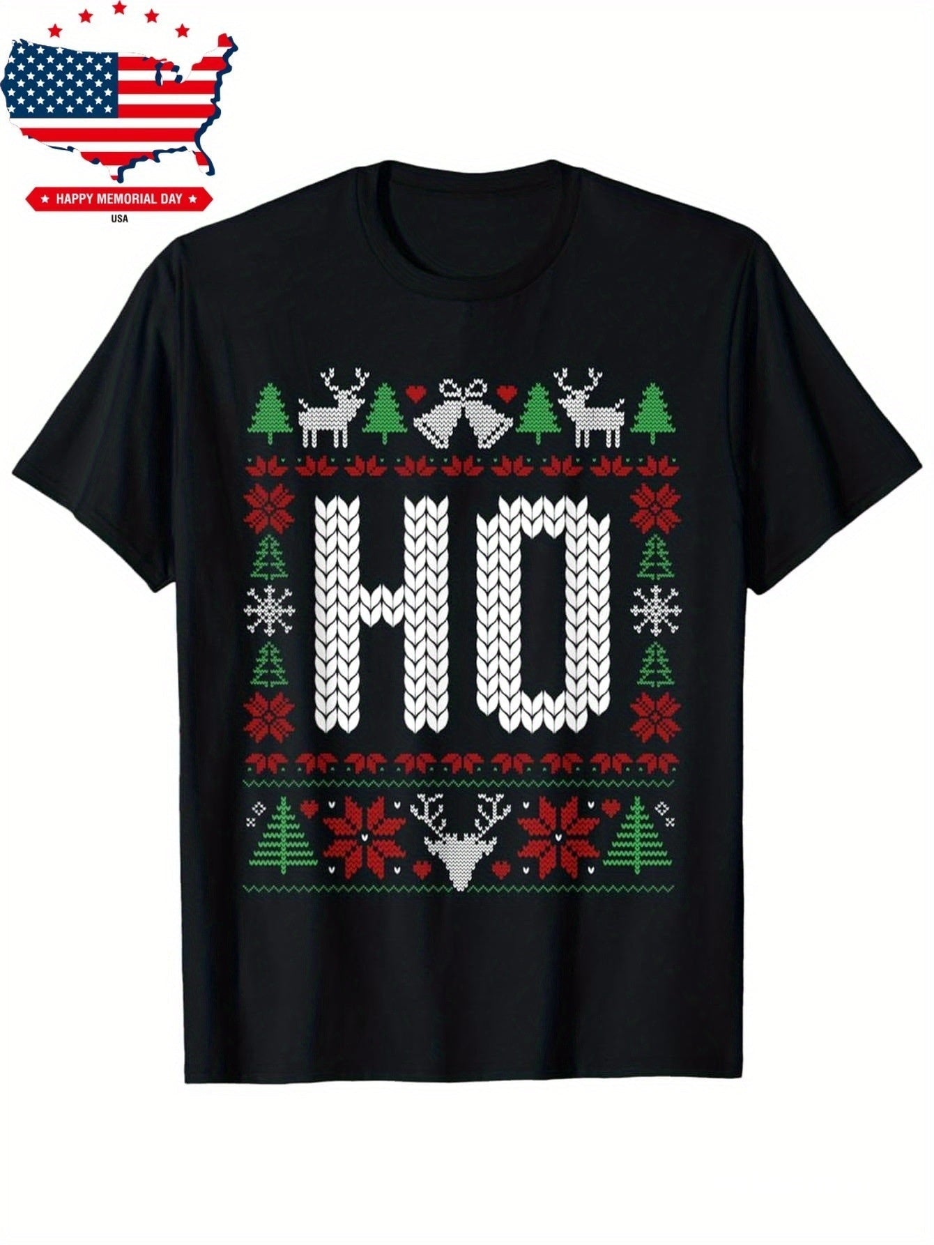 Christmas Ugly With Holiday Shirt Vacation Pattern Personality Casual Pure Cotton T-shirt