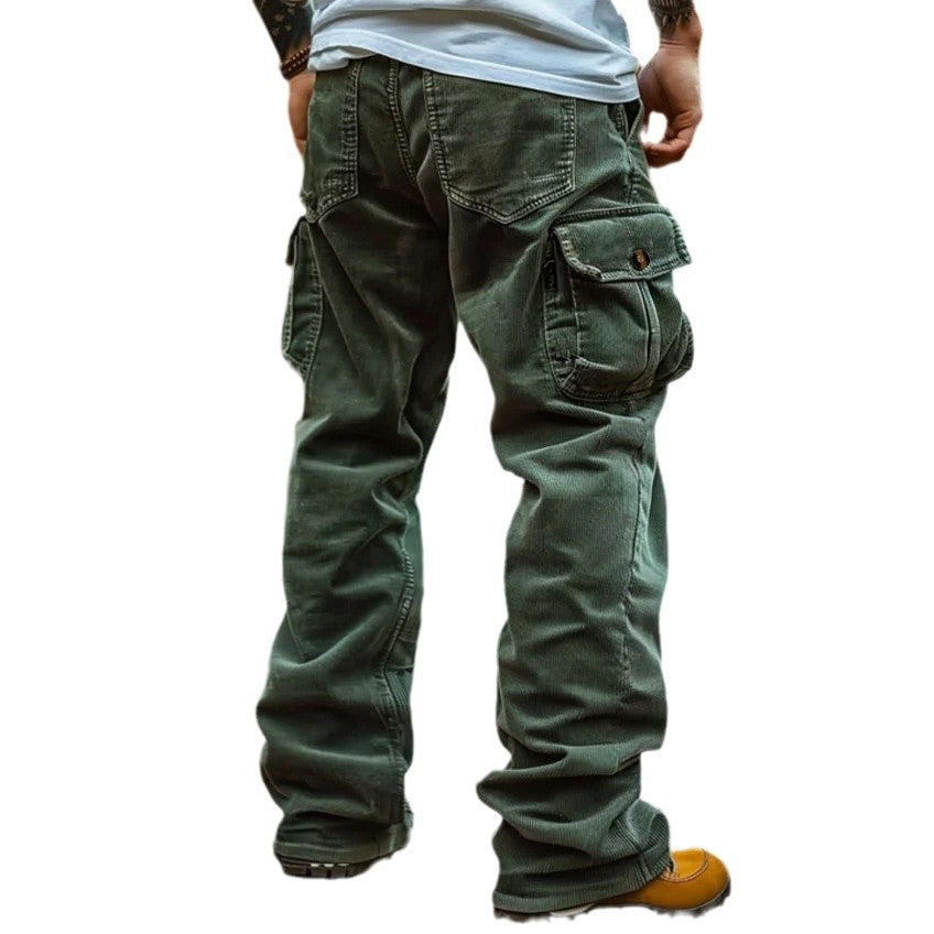 Retro Loose Cargo Three-dimensional Multi-pocket Casual Loose Trousers