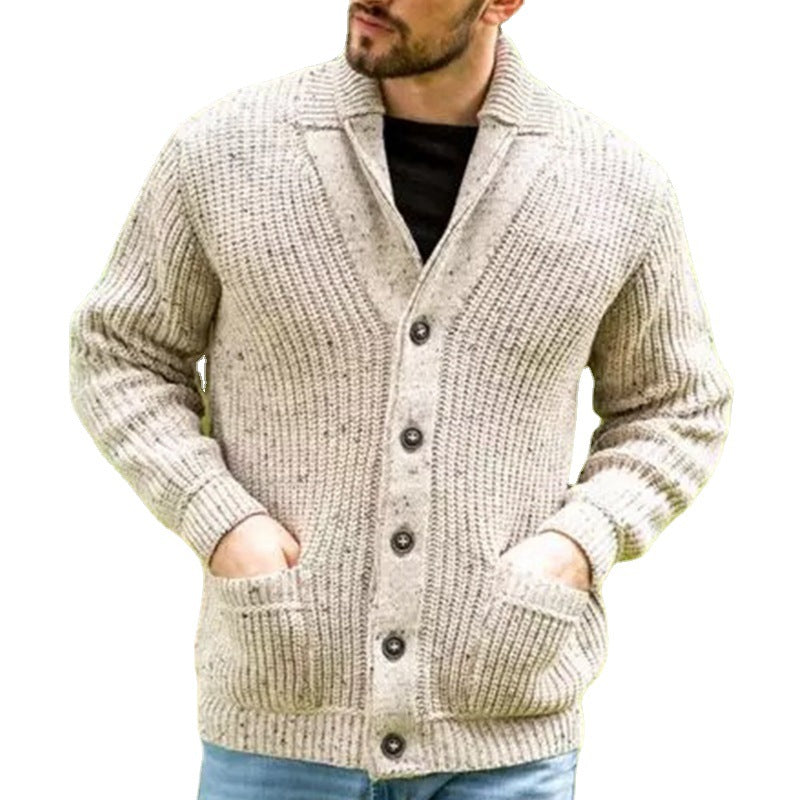 Color-block Long-sleeve Mock-neck Sweater With Pockets