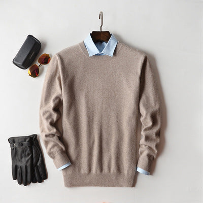 Cashmere Sweater Men's Cashmere V-neck Bottoming Shirt Round Neck Sweetheart Neckline