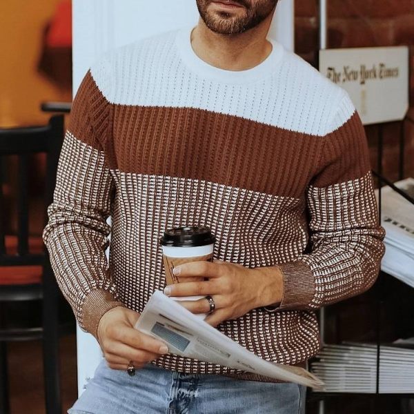 Men's White Brown British Style Fashion Casual