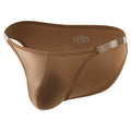 Men's High-Fork Transparent Briefs Solid Color Low Waist Full-wrapped Hip Bikini