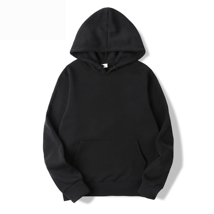 Men's And Women's Cotton Black Hoodie