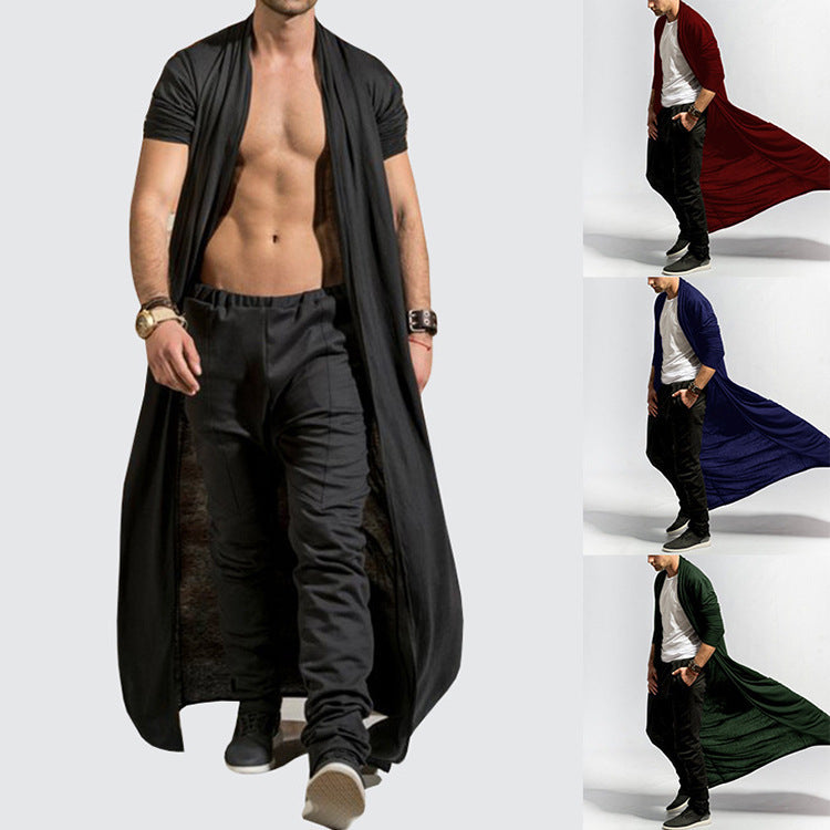 Men's Fashion Casual Long Slim Trench Coat