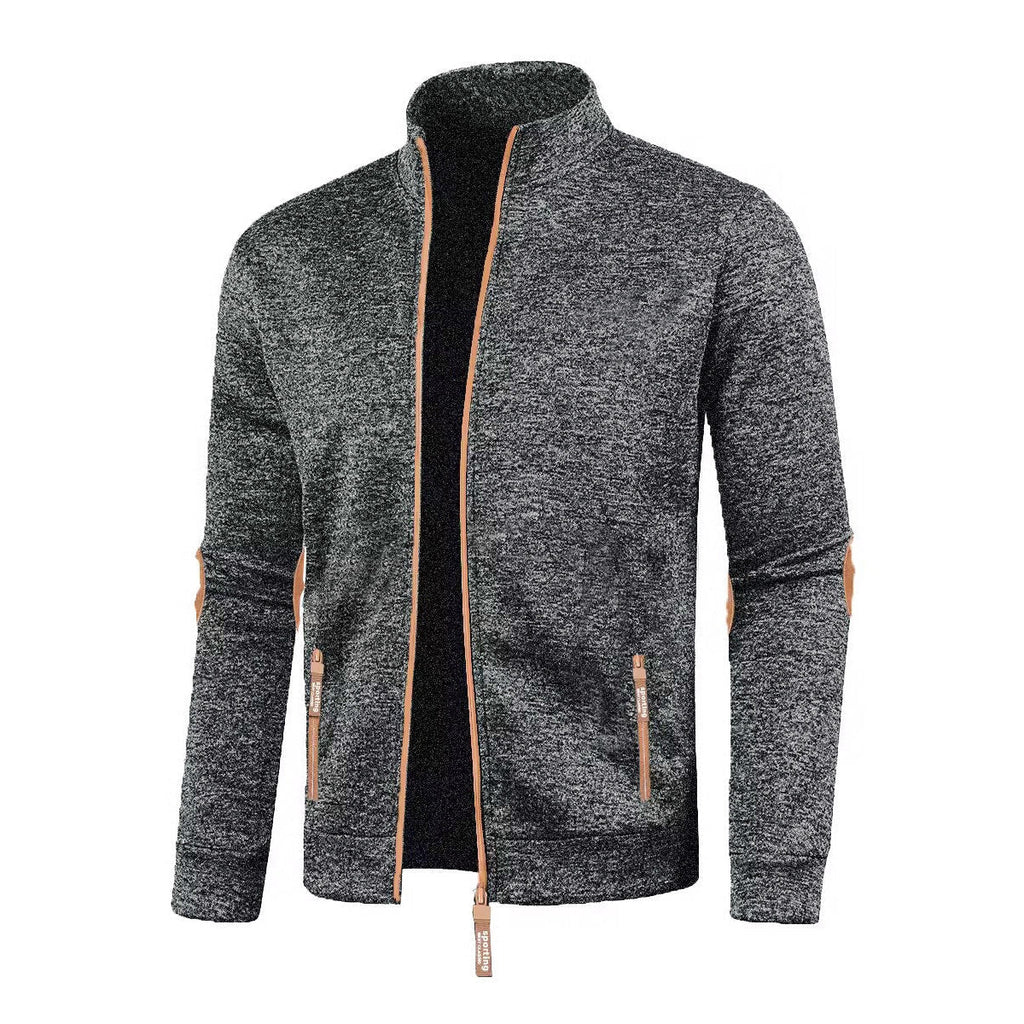 Men's Long Zipper Sweater Sleeve Light Fleece Coat Plus Size