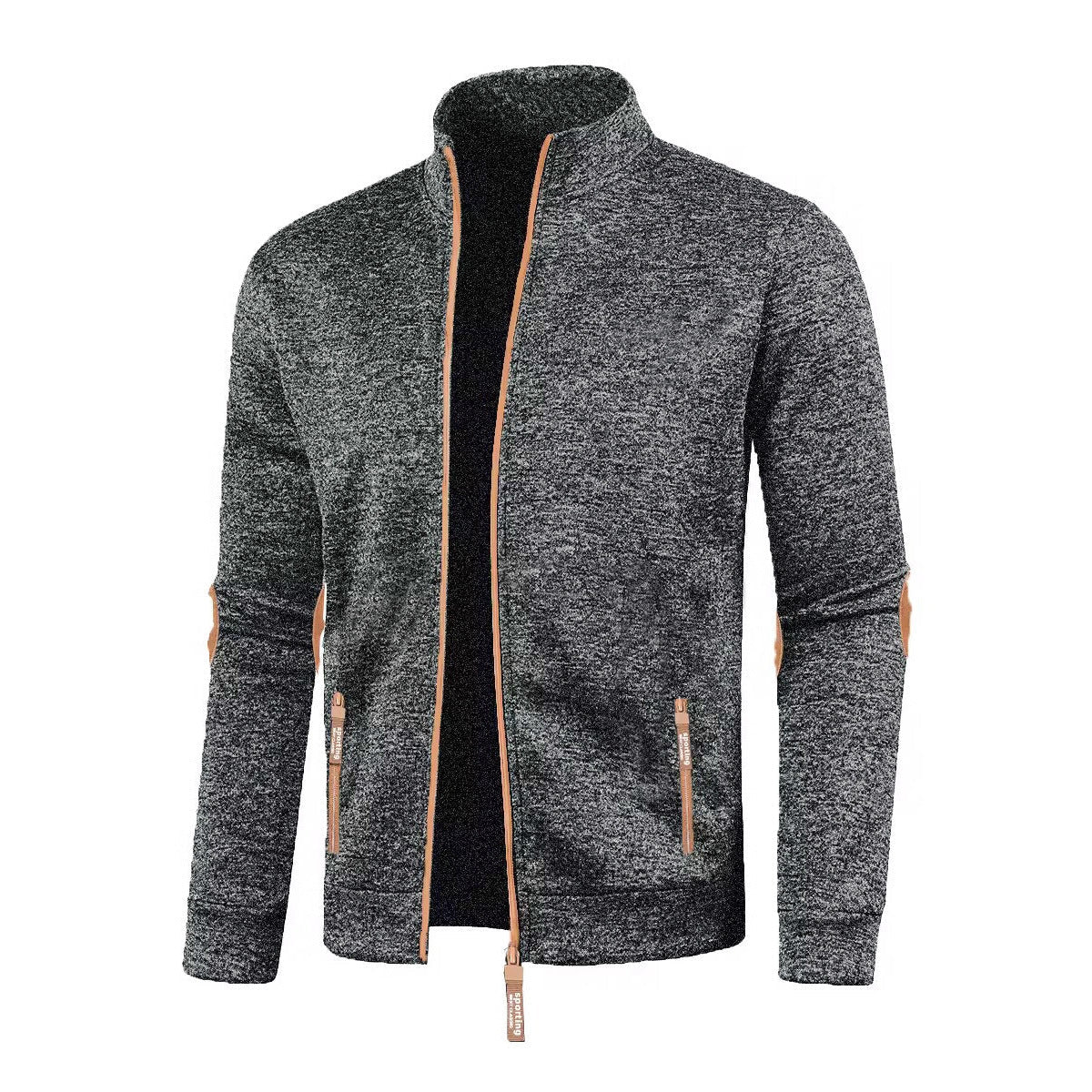Men's Long Zipper Sweater Sleeve Light Fleece Coat Plus Size