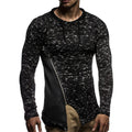 Sweater Men's Casual Stitching Zipper Knitted Top