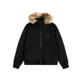 American Retro Men's Sweater Hooded Fur Collar Cardigan