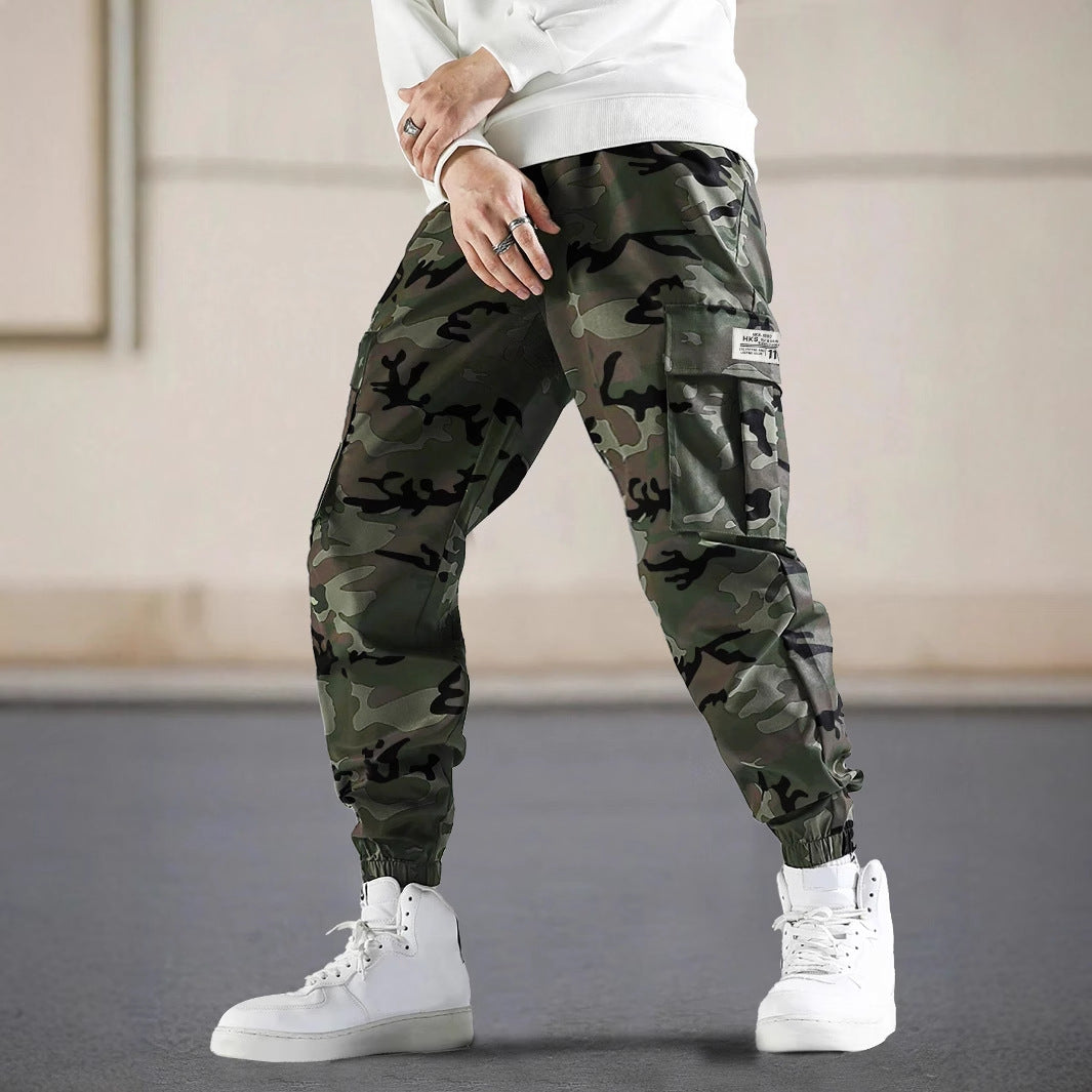Men's Fashion Camouflage Work Pants With Side Pockets Casual Regular