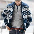 Long sleeve jacquard sweater coat