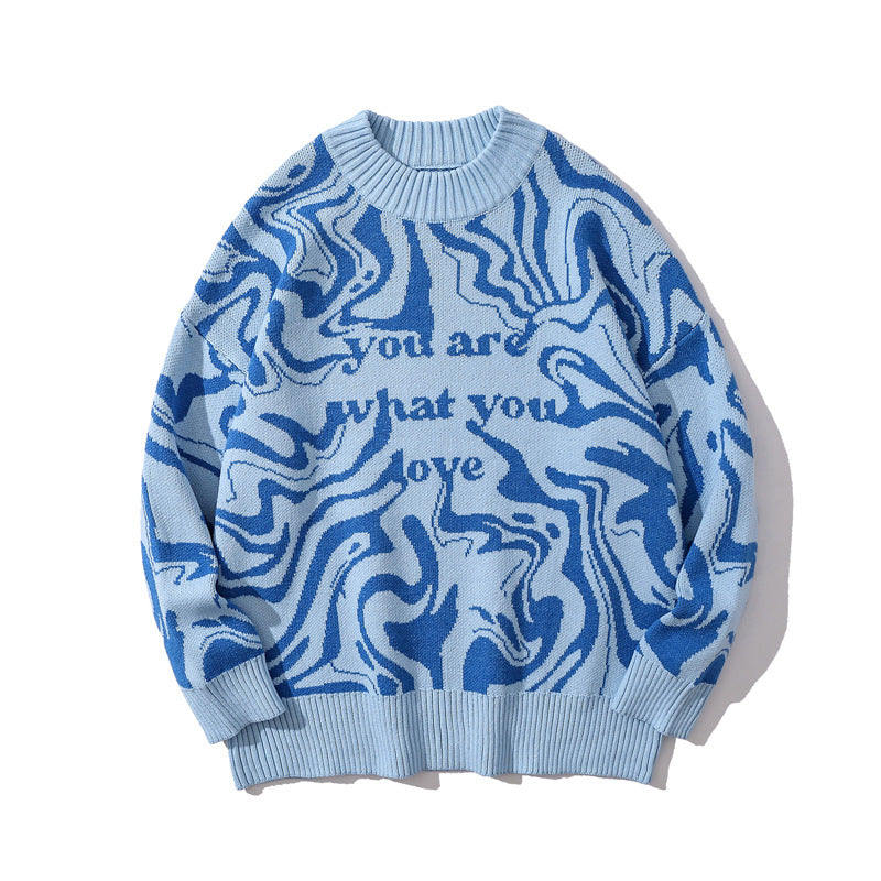 Sweater Men's New Hong Kong Style Warm Cotton Coat