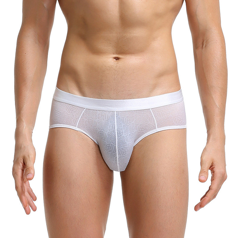 Men's Fu Character Jacquard Breathable Sexy Underwear