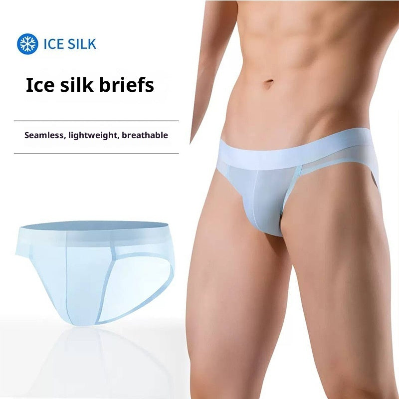 Summer Men's Ice Silk Underwear, Seamless And Enlarged U-shaped Pouch