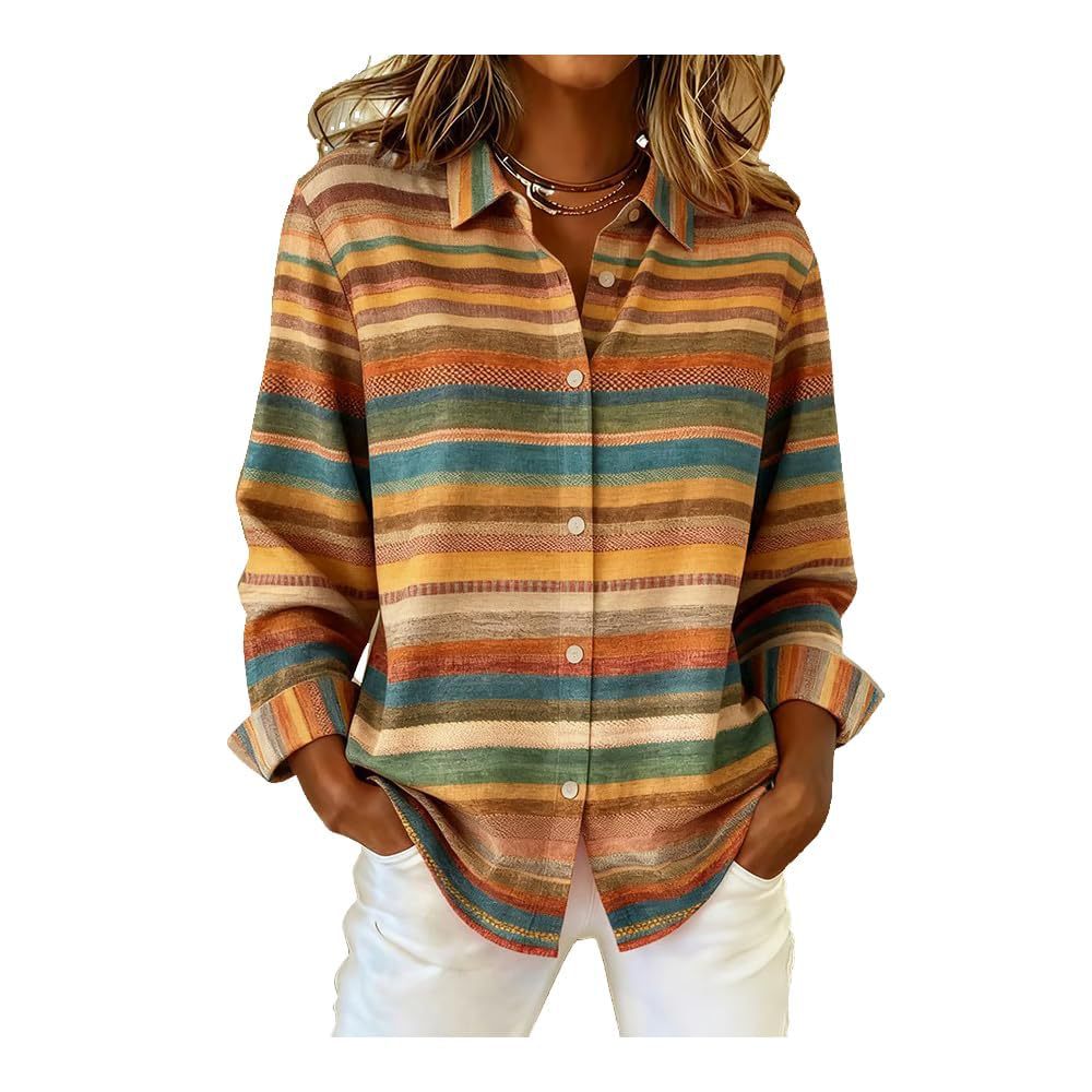Women's Casual Contrast Retro Plaid Sweater