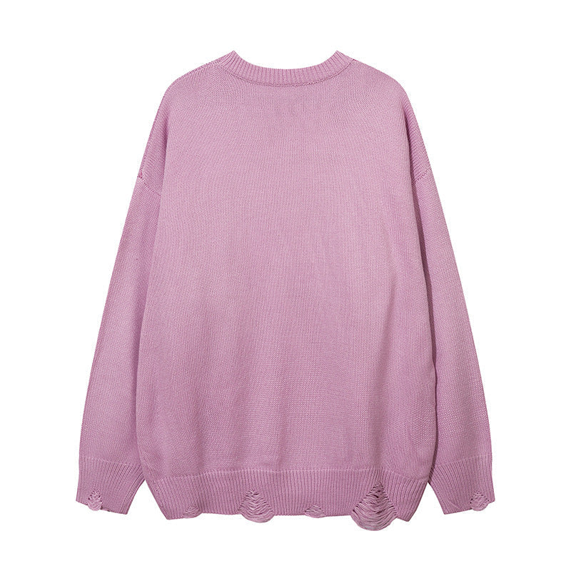 High Street Design Ribbon Woven Letter Sweater
