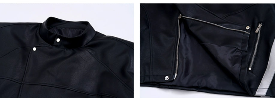 Oblique Placket Motorcycle Jacket