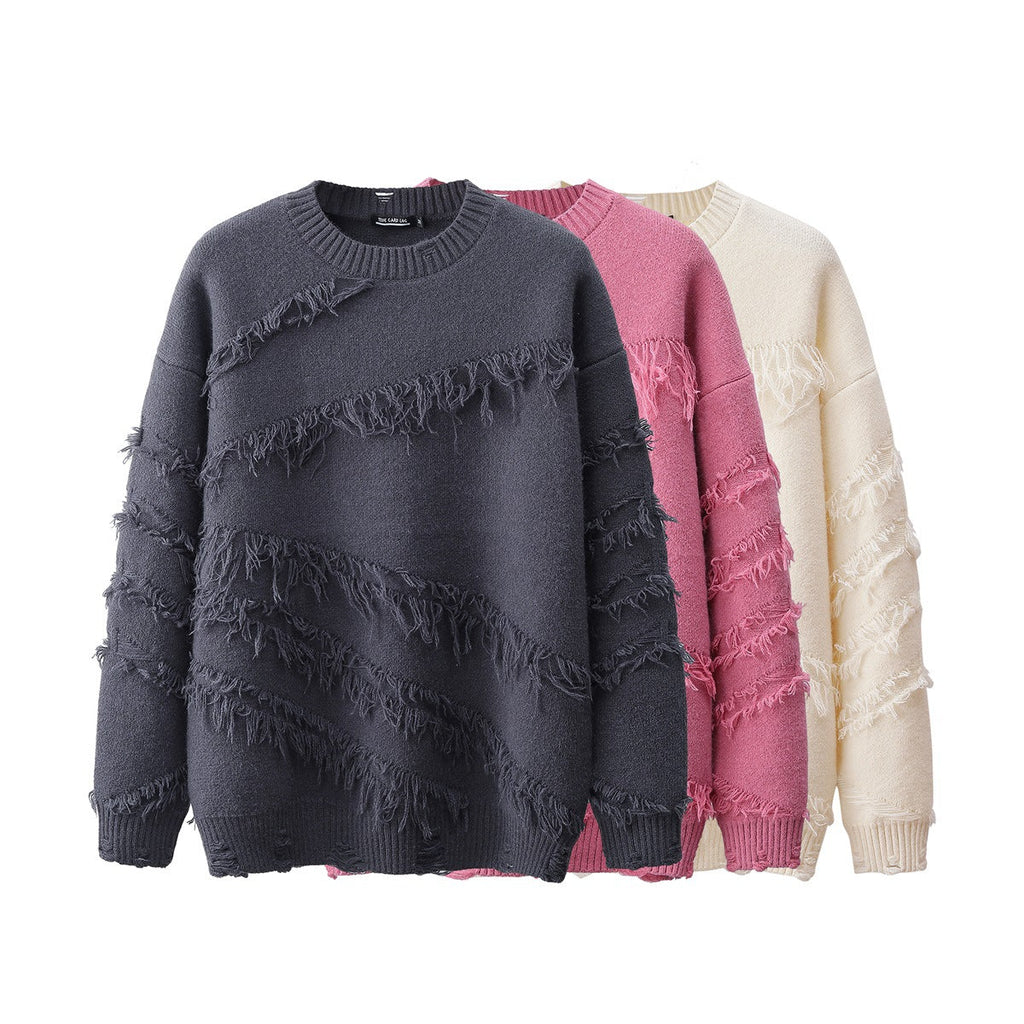 Design Sense Niche Vintage Tassel Sweater Men's And Women's Autumn And Winter Loose Lazy Chic Soft Glutinous Chic Sweater