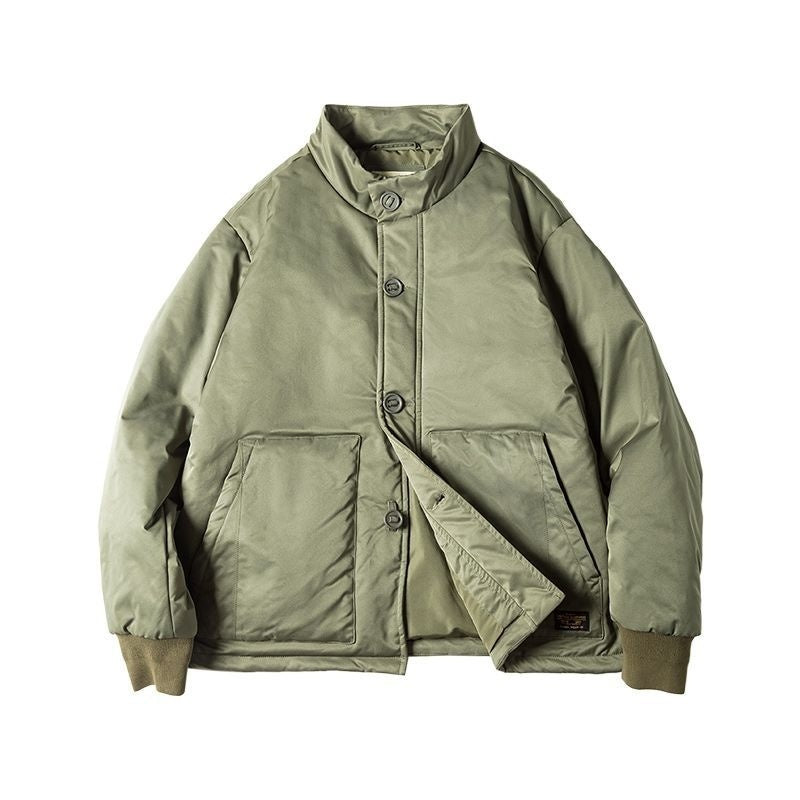Workwear Japanese Single-breasted Coat For Men Winter