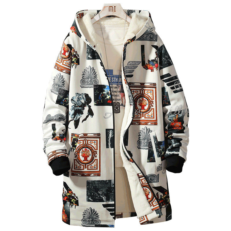 Hooded student jacket mid-length trench coat