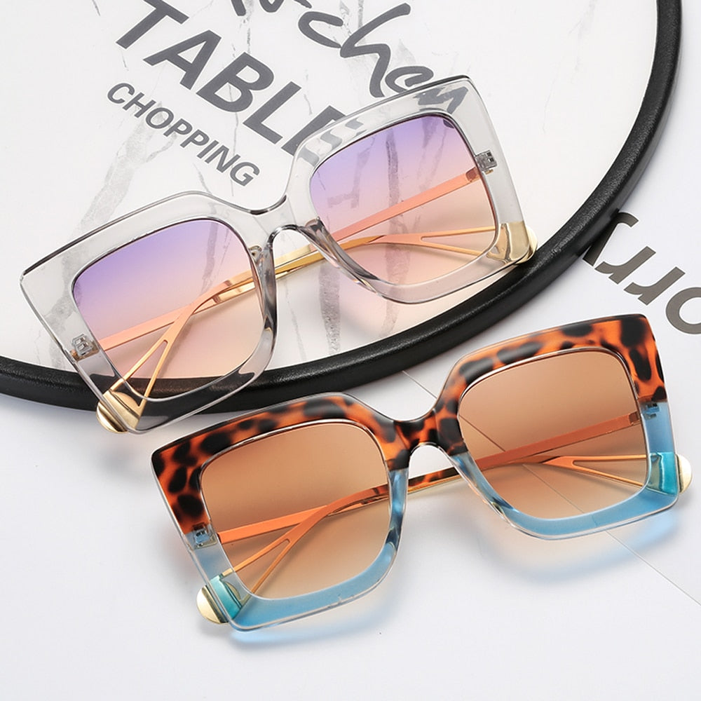 European style square frame sunglasses