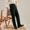 Paris Buckle Adjustment Design Straight Suit Trousers