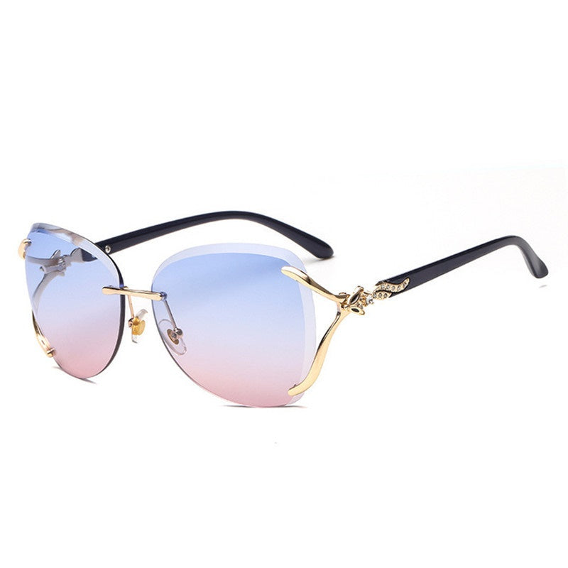 Pink Foxes Rhinestone Oversized Sunglasses