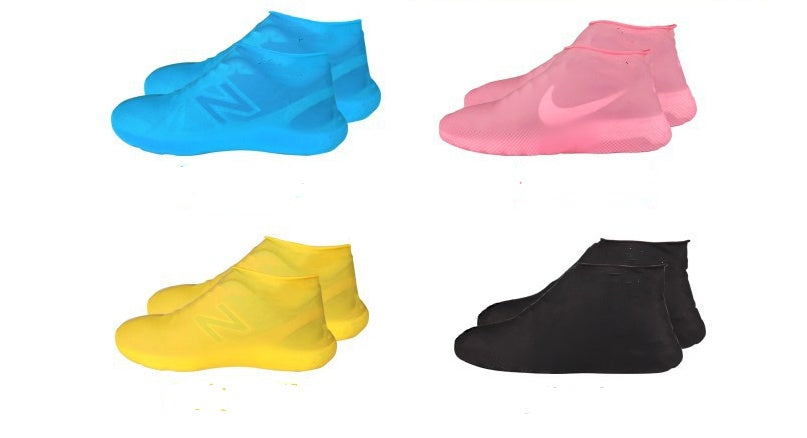 Rubber Anti-slip Waterproof Shoe Cover Reusable Rain Boot Motorcycle Bike Overshoe Blue Yellow for Men Women