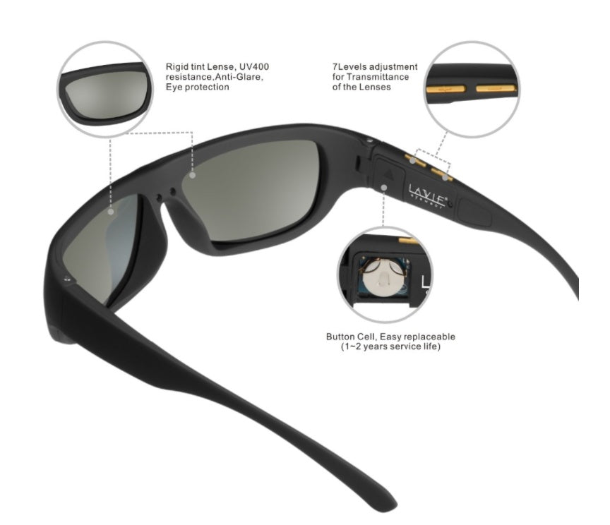 Color changing polarized sunglasses