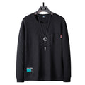 Waffle Men's Sweater Plus Size Loose Round Neck