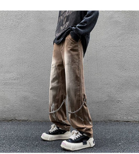 Pants Men's Autumn And Winter Ins Trendy American High Street Denim