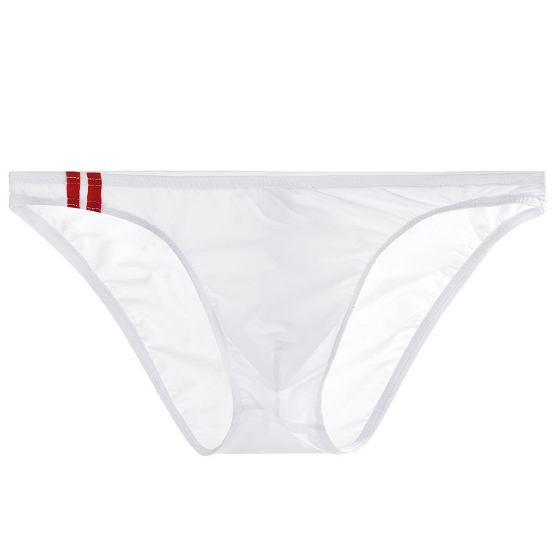 Men's Ice Silk Transparent Thin Low Waist Briefs