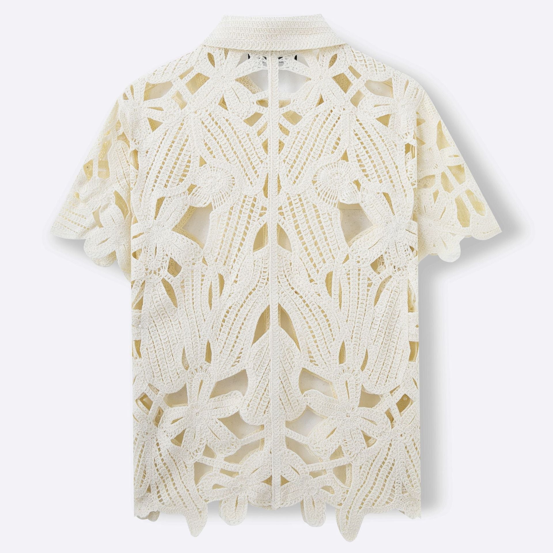 Summer New Hand Crocheting Hollow-out Short-sleeved Sweater Casual