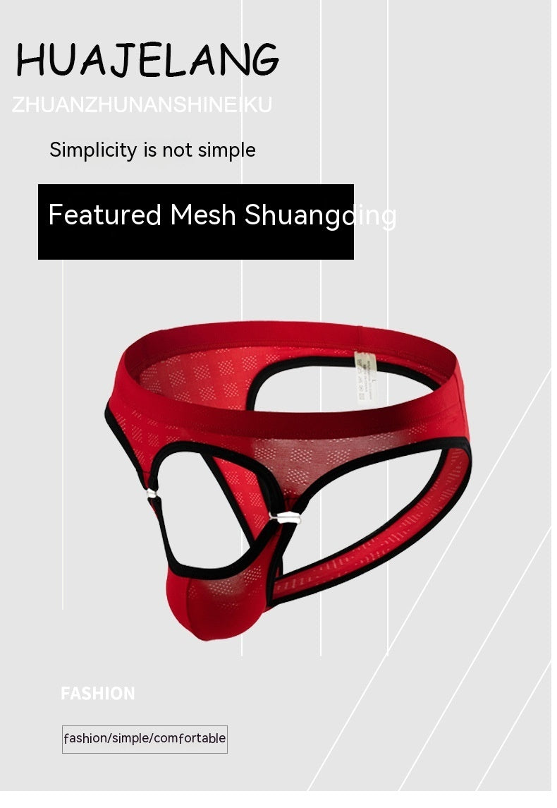 Men's Mesh Breathable Front Buckle Briefs