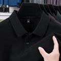 Casual Polo Collar Pure Color Mercerized Cotton Men's Short Sleeve