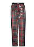 Men's and women's autumn and winter new plaid bar stitching zipper pants Biebi same paragraph casual pants