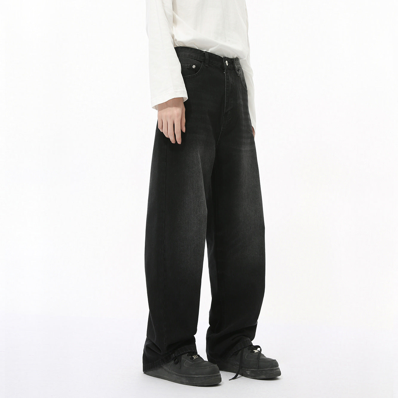 Men's Autumn New Product Loose Straight Washed Jeans