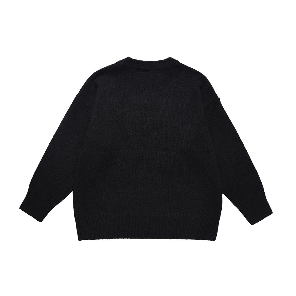 Autumn And Winter Embroidered Letter Crew Neck Sweater Fashion Brand Men's Clothing